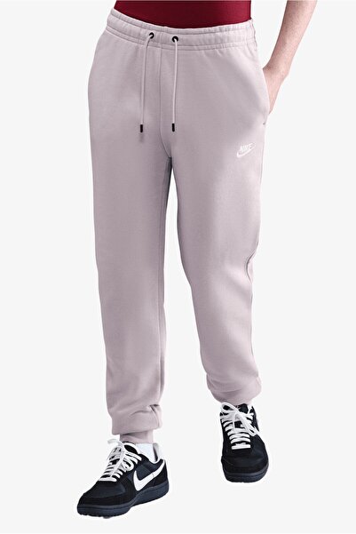 Nike بنطلون رياضي نسائي من Nsw Essential Fleece ذو خصر متوسط ​​الارتفاع ولون ...