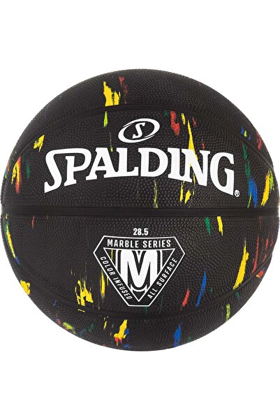 SPALDING Μπάσκετ Σειρά Marble Μαύρο Ουράνιο Τόξο Μέγεθος 7 - Ελαστική Μπάλα Μ...