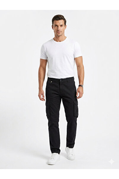 Ceza Denim Men's Lycra Cargo Pants Flexible Gabardine-Canvas Gusseted Pocket ...