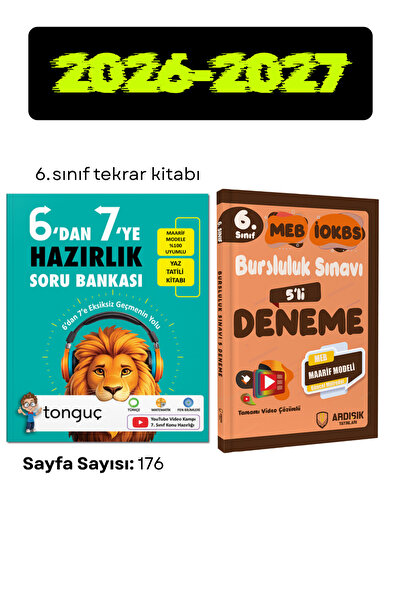 Tonguç Yayınları 6'dan 7'ye Hazırlık Kitabı + 6. Sınıf Bursluluk Deneme Sınavı