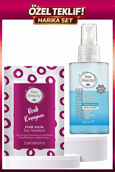 Bee Beauty Keratin Sıvı Saç Kremi 50ml + Renk Koruyucu Saç Maskesi 25ml Hediyeli