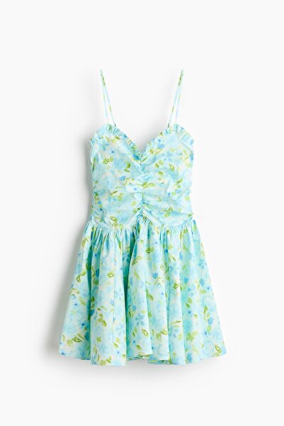 H&M Pamuklu ve Büzgülü Elbise