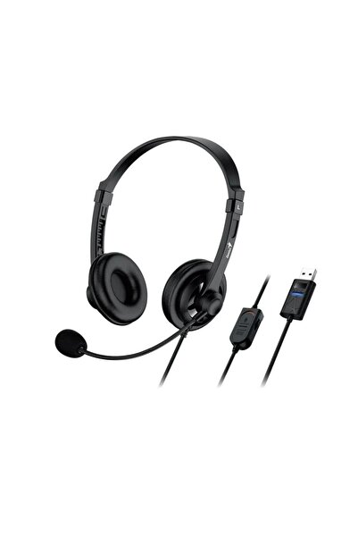 GENIUS HS-230U Wired Headset with Microphone, USB, 2.4 m, Black