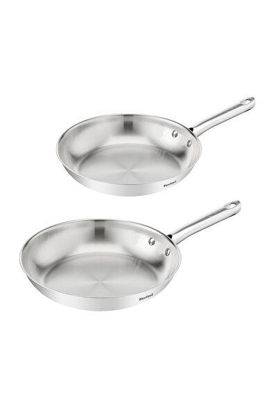 TEFAL Set de 2 tigăi Duetto On B866S234, 24/28 cm, oțel inoxidabil, Thermo-Fu...