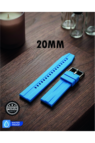 beroo straps 20mm Şeritli Ralli Model Premium Silikon Akıllı Saat Kordonu – P...