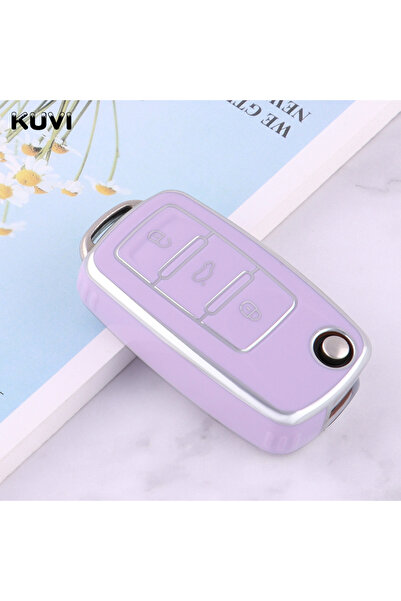 Choice5 3 button Purple 2 3 Buttons TPU Car Key Case Cover Shell For VW Volks...