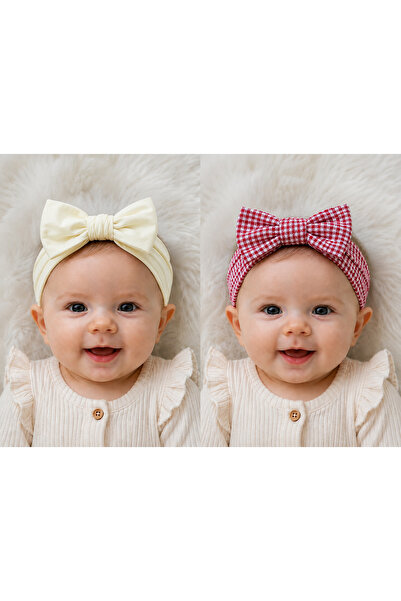 Moda Lina Baby Baby Girl Bowknot 2-Piece Bandana