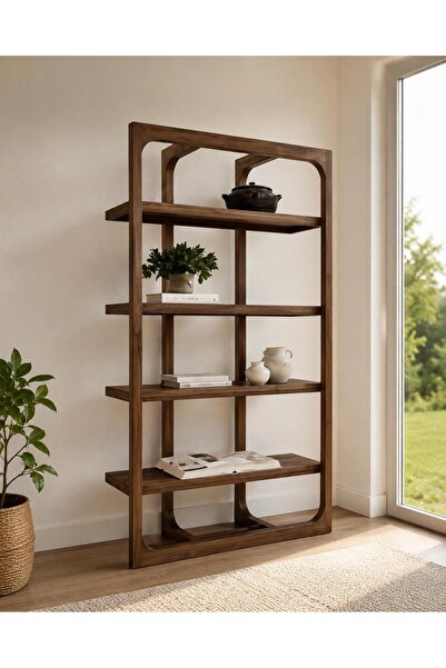 larissa design ahşap vitrin kitaplık