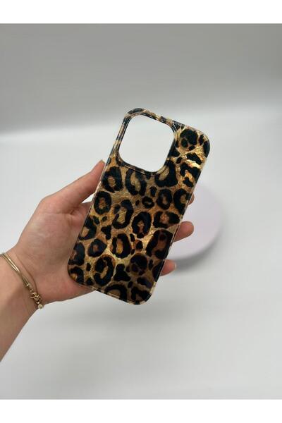 ELMALI STORE iPhone 15 Pro Leopard Pattern Glossy Phone Case – Stylish and Pr...