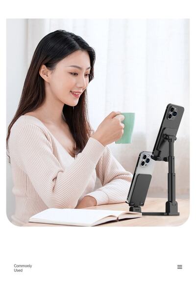 The Kaku Kademeli Ayarlanabilir Katlanabilir Tablet Ve Telefon Tutucu 2 In 1 Stand