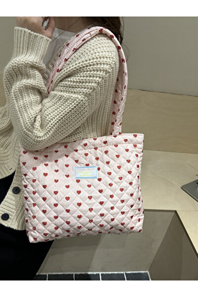 Take Two By Styli Heart Print Quilted Shoulder Bag