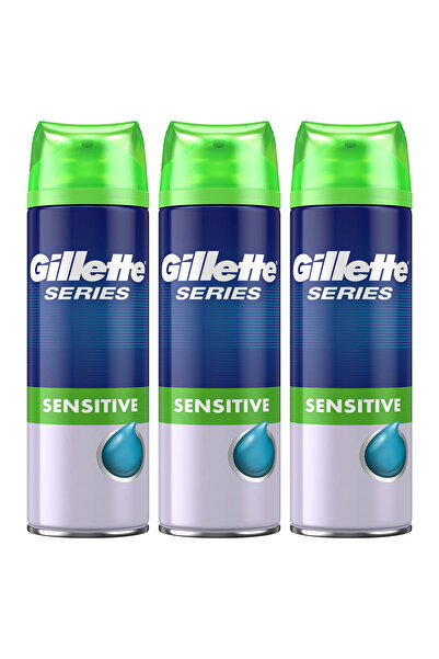 Gillette Series Aloe Vera İçeren Yatıştırıcı Tıraş Jeli, 200ml x3"