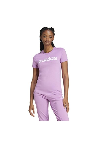 adidas Γυναικείο Κοντομάνικο Βασικό Μπλουζάκι Στενής Γραμμής με Γραμμικό Λογό...