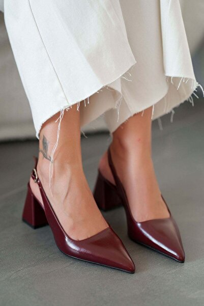 Parponi Majen women's chunky heel shoes - burgundy