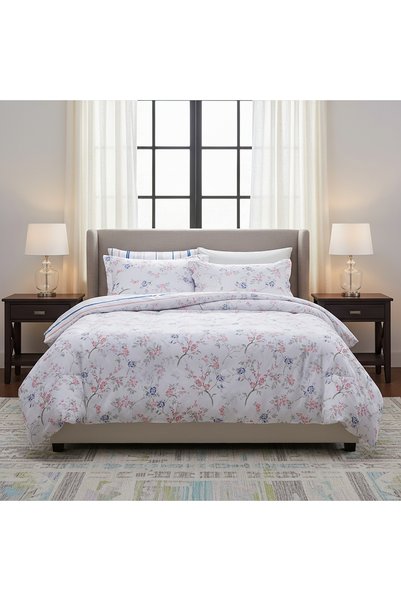 Boutique Blanche Microfiber Teselia Floral 6Pc Comforter Set Queen/Full 200*2...
