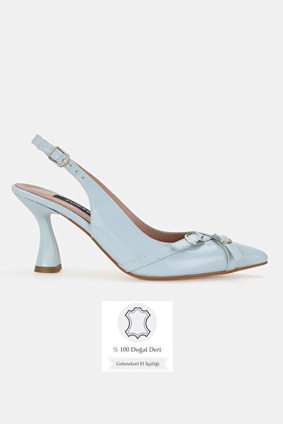 TUNAELLİ Women's Blue Patent Leather Genuine Natural Leather 33-34-35-41-42-4...