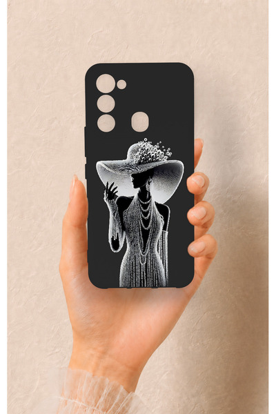 Vip Case Tecno Spark 8C Uyumlu Lady Desenli Silikon Kılıf