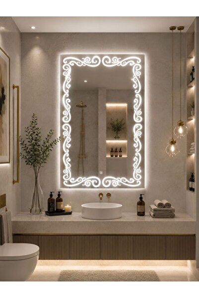 DKN Mirror Royal Crown LED Ayna - Dokunmatik Sensörlü Işıklı Banyo Aynası - D...