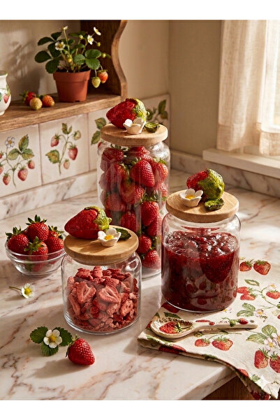 Kare Home Bambu Kapaklı Vakumlu 3lü Cam Kavanoz Seti (500 ml-800 ml-1300 ml) ...