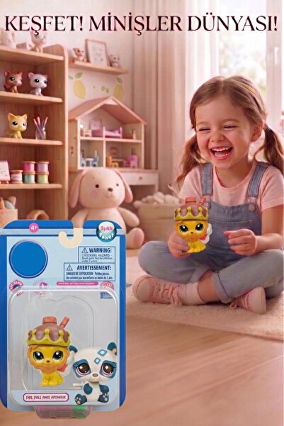 Tıfıl Toys 3 Parça Minişler Pet Shop Işıklı Toplu Kutulu Tekli Oyuncak Figürü...