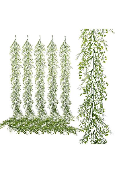 OEM Ghirlandă artificială de iederă Plantă decorativă Set de 6 bucăți Verde 1.7m