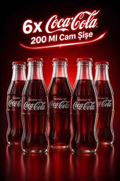 Coca-Cola Orjinal Tat 200 Ml Cam Şişe 6 Adet
