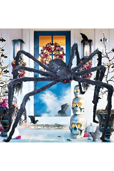 OEM Păianjen decorativ uriaș de Halloween 200 cm, realist, negru