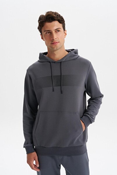 Arma Ar-Ma Men's Hooded Sweatshirt, Plain, with Kangaroo Pocket, Knitted Fabr...