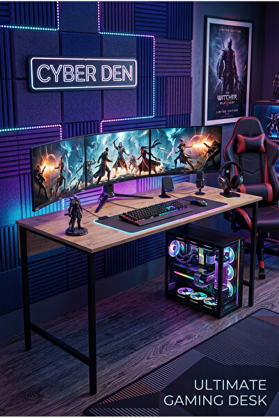 papi-co Nexus Oyuncu Masası 60x140 Cm, Çam Renk Bilgisayar Masası, Gamer Masa...