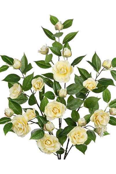 OEM Set de 3 crenguțe artificiale de camelie pentru decor interior Alb 95 cm