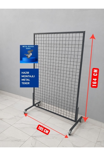 ASAFF TEKERLEKLİ TEL PANO 105X164 CM METAL TEKERLİ RENK:ANTRASİT