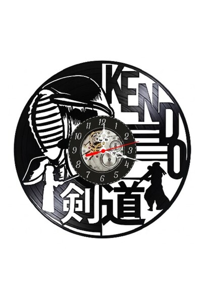 OEM Ceas de perete decorativ din disc de vinil, model Kendo, arte marțiale ja...