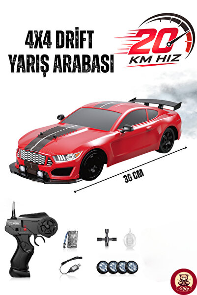 giffy Uzaktan Kumandalı Drift Arabası 20 Km/H Yapabilen 30 CM 4x4 Çekiş Şarjl...