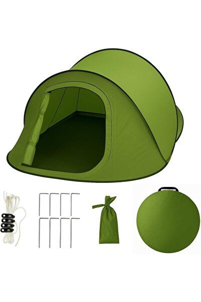 OEM Cort de Plajă Auto-Extensibil Tip Pop-Up pentru 1-2 Persoane Camping Verde