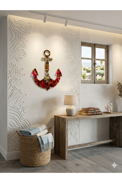 M&S Rich Mind Design Epoksi Deniz Çapası Duvar Dekoru 30 cm