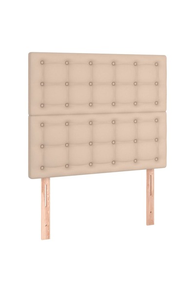 vidaxl Tăblie de pat Cappuccino 90x5x118/128 cm piele ecologică