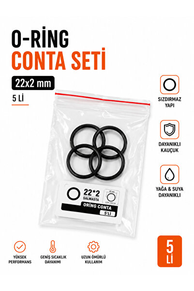 NO BRAND O-Ring 22x2mm 5'li Set Kauçuk Conta Sızdırmazlık Contası Musluk Vana...