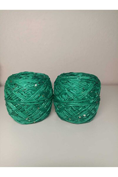 kartopya Açık Yeşil Renkli Pullu Koton İp 200gr(2x100 Gr)