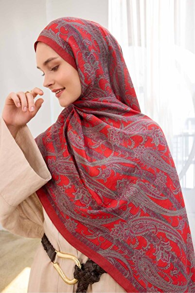 Silk Home Urban Hours Shawl Pattern Red Mayda Shawl
