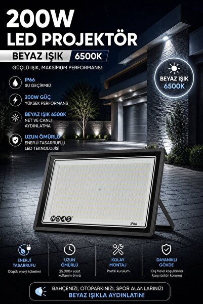 Noas 200 WATT LED PROJEKTÖR - BEYAZ IŞIK