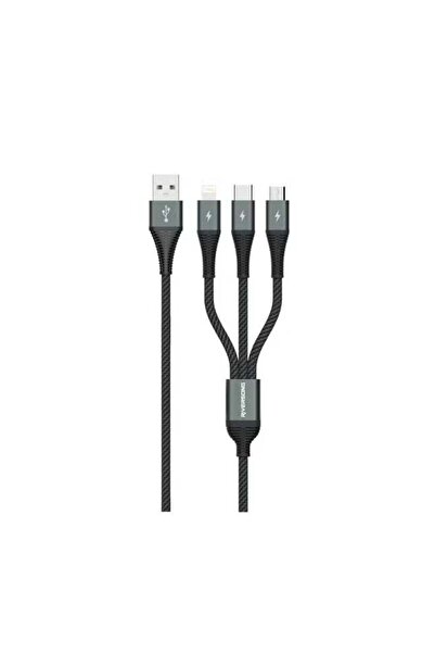 RİVERSONG 3-in-1 Fast Charging Cable (Type-A to Micro, Type-C, Lightning)