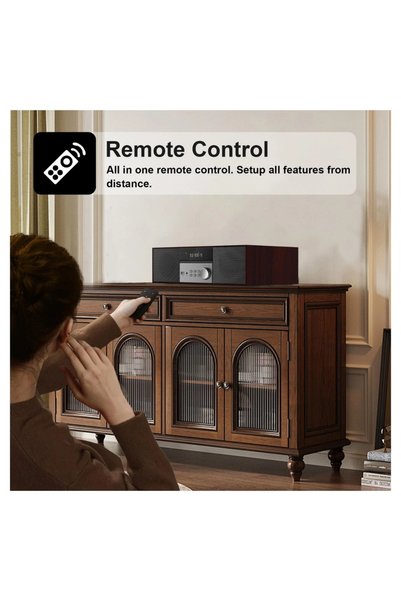 Echo Audio CD Stereo Shelf System for Home, Vintage CD Player 40W RMS Micro Mini System with Remote Control