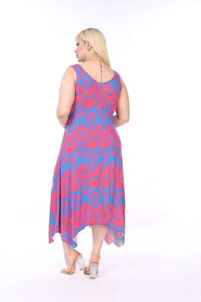 kısmet sepeti Women's Summer Buckle Strap Lycra Viscose Pink Blue Stylish Dress