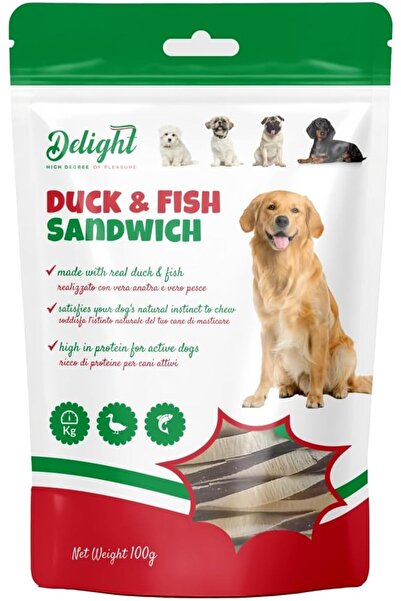 DELIGHT DUCK'N' FISH SANDWICH 100G – Premium Protein Snack for Dogs