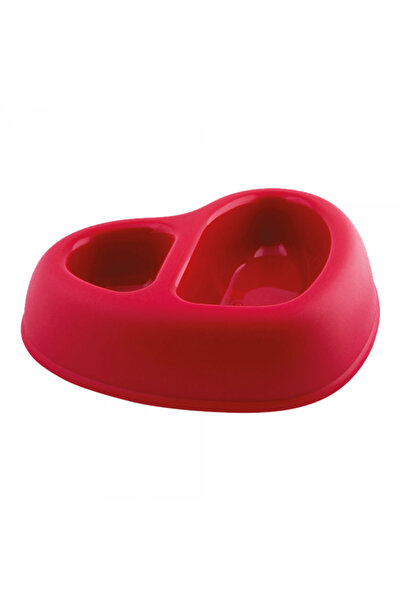 Georplast That’s Amore Double Pet Bowl for Dogs & Cats – Heart-Shaped Dual Fo...