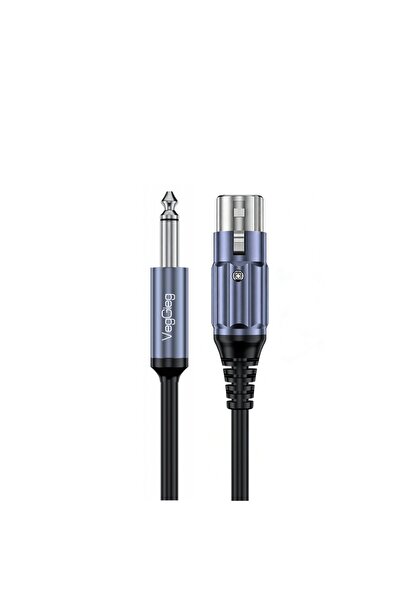 Veggieg 6.35mm to XLR Dişi Mikrofon Kablosu Hi-Fi Ses Kalitesi OFC Bakır Enst...