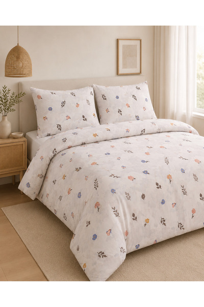 Newsevinç Ev Tekstili Floral Patterned Double 200 X 240 Duvet Cover Sets with...
