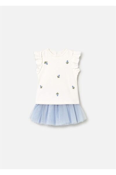 MAYORAL Baby Girl Tulle Skirt T-Shirt Set Blue 1933
