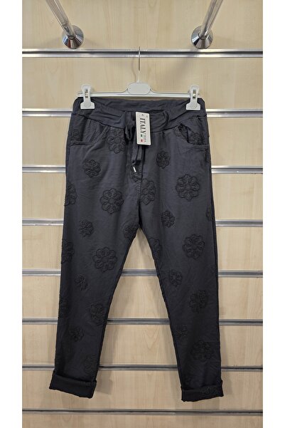 Park Moda Italian Trousers Lycra Floral Embossed
