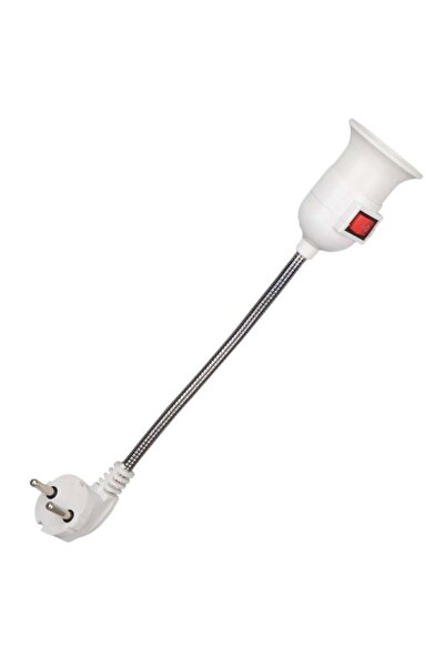 Powermaster LedX DY-112 Prizden E27 Duya Dönüştürücü 26cm Spiralli Anahtarlı Duy